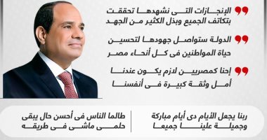رسائل الرئيس السيسى خلال حوار مفتوح مع أهالى الأسمرات.. (إنفوجراف)