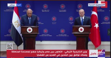 سامح شكرى: هناك إرادة سياسية للارتقاء بالعلاقات المصرية التركية فى المجالات كافة