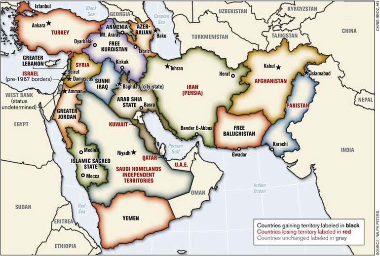 خريطة الشرق الاوسط الجديد سايس بيكو الثانية