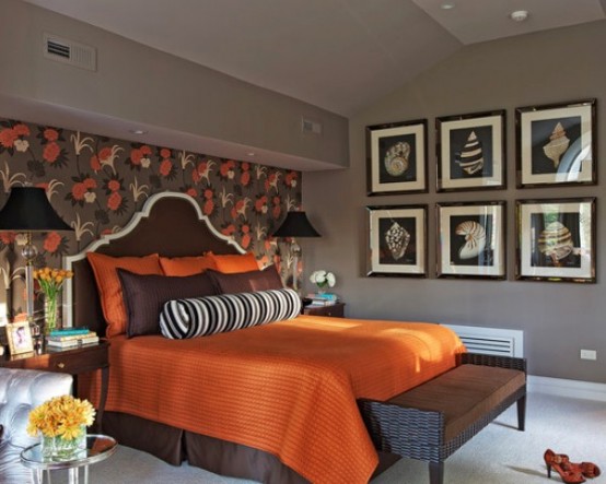 ديكورات غرف نوم برتقالي