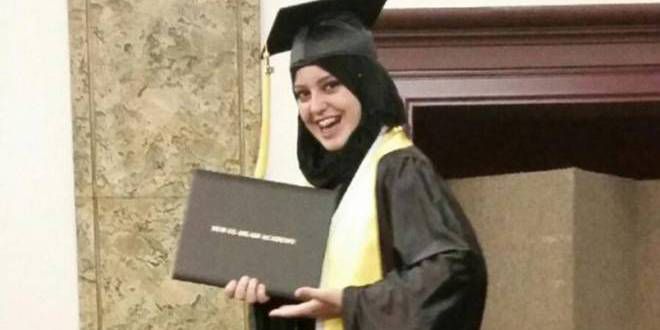 “سناء حمزة” طالبة مسلمة استطاعت الولوج لجامعة “نوروتش العسكرية” بزي إسلامي