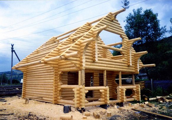 طريقة بناء المنازل الخشبية