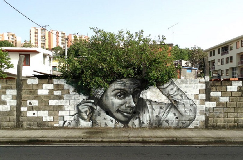 فن الجرافيتي بالأشجار